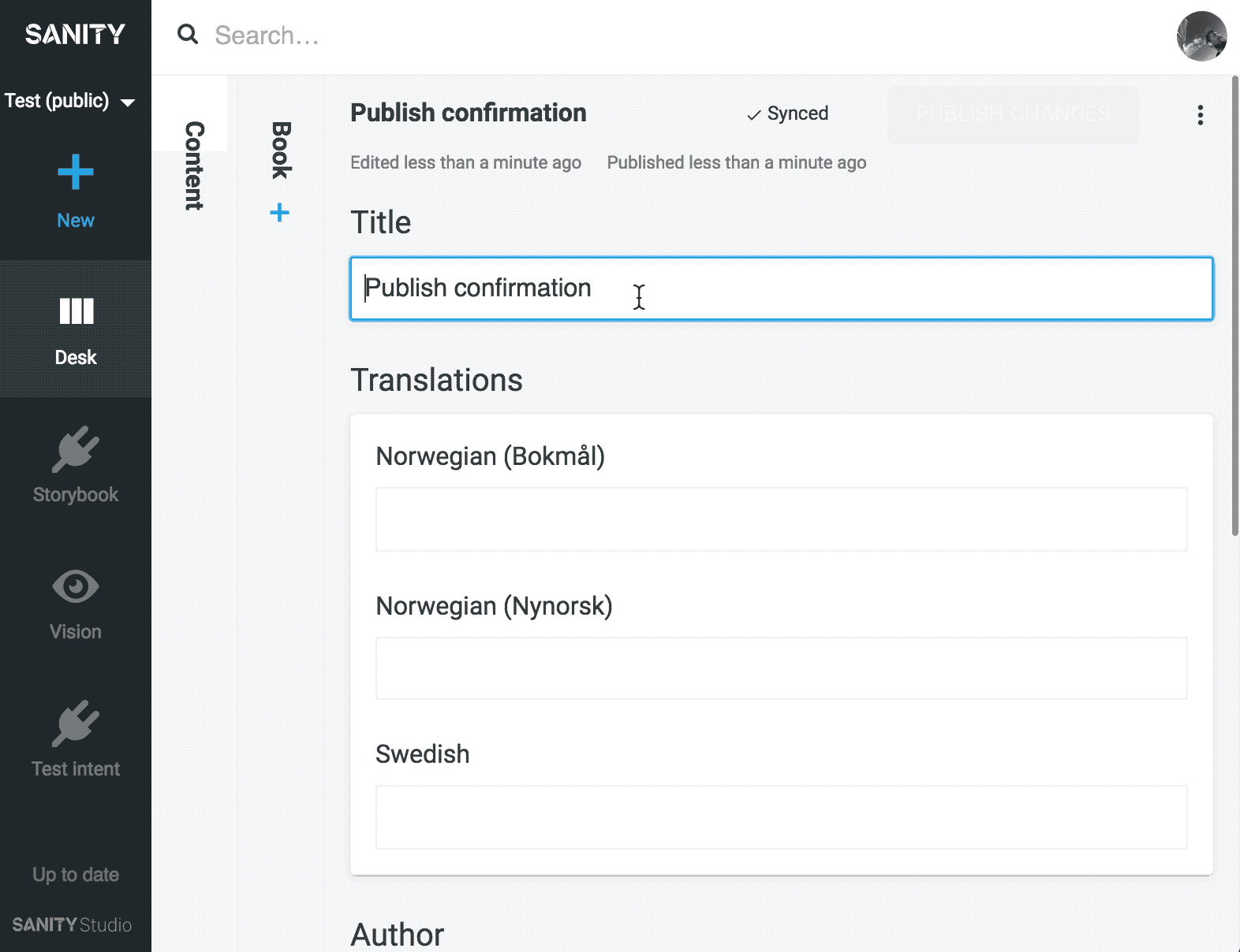 Publish without confirmation