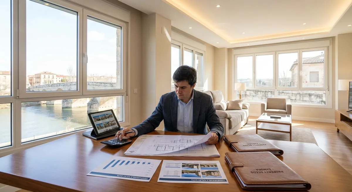 Fachada de piso de banco en Zamora como oportunidad de compra e inversión inmobiliaria