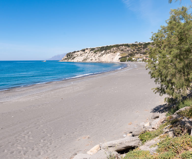 Beach with golden sand in Crete