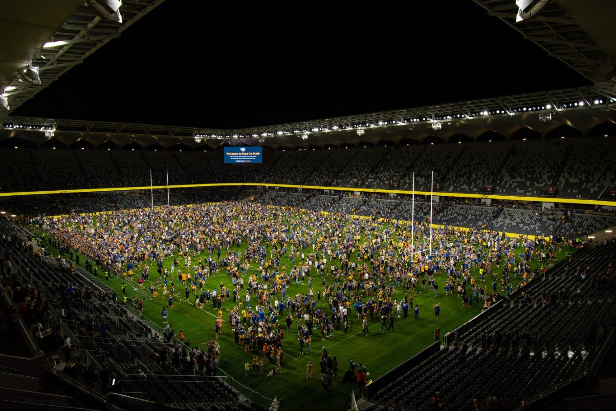 Post-match field access, © Populous