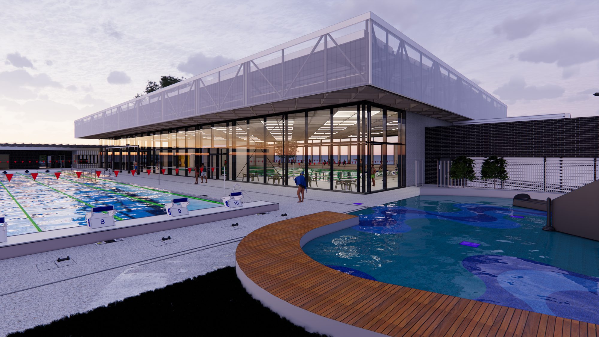 Pavilion and entry, render