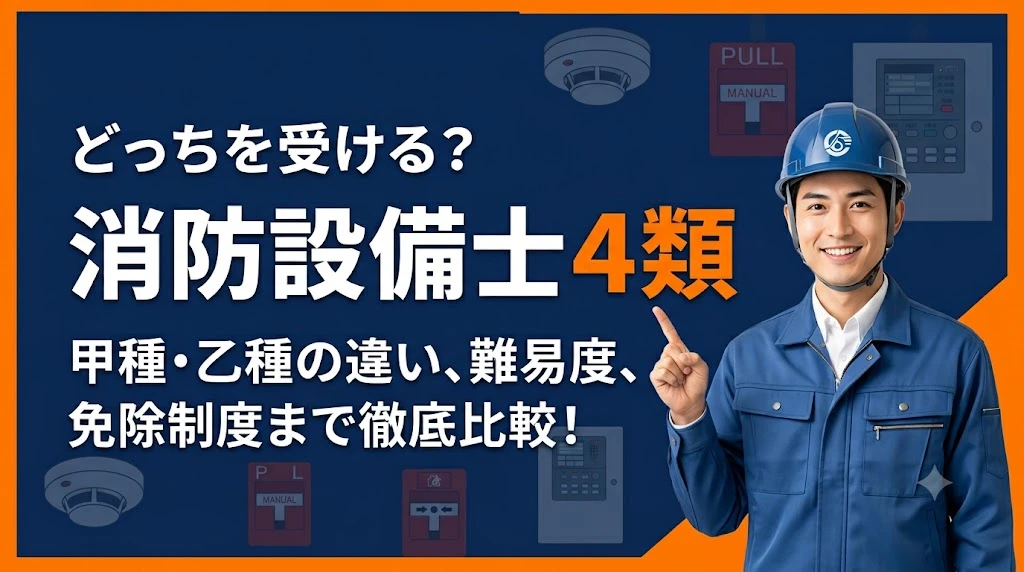 消防設備士甲種・乙種4類とは？違いや資格概要、試験対策方法を解説