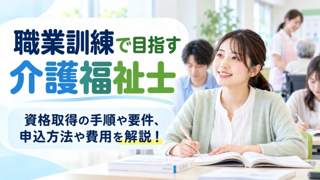職業訓練で介護福祉士の資格を取る手順や要件、申し込み方法や費用を紹介