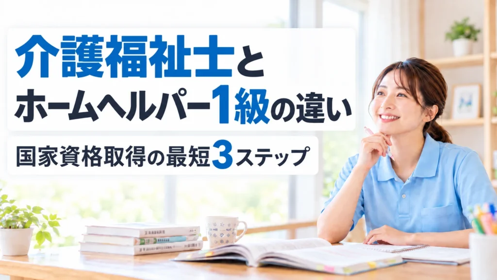 介護福祉士とホームヘルパー1級の3つの違いや目指すときのステップを紹介