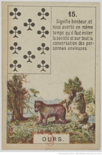 Baralho Cigano - Petit Lenormand - 15 - O Urso - 10 de Paus