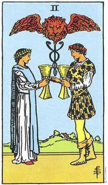 Tarot - Tarô - 2 - Dois de Copas