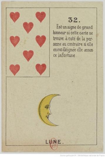 Baralho Cigano - Petit Lenormand - 32 - A Lua - 8 de Copas