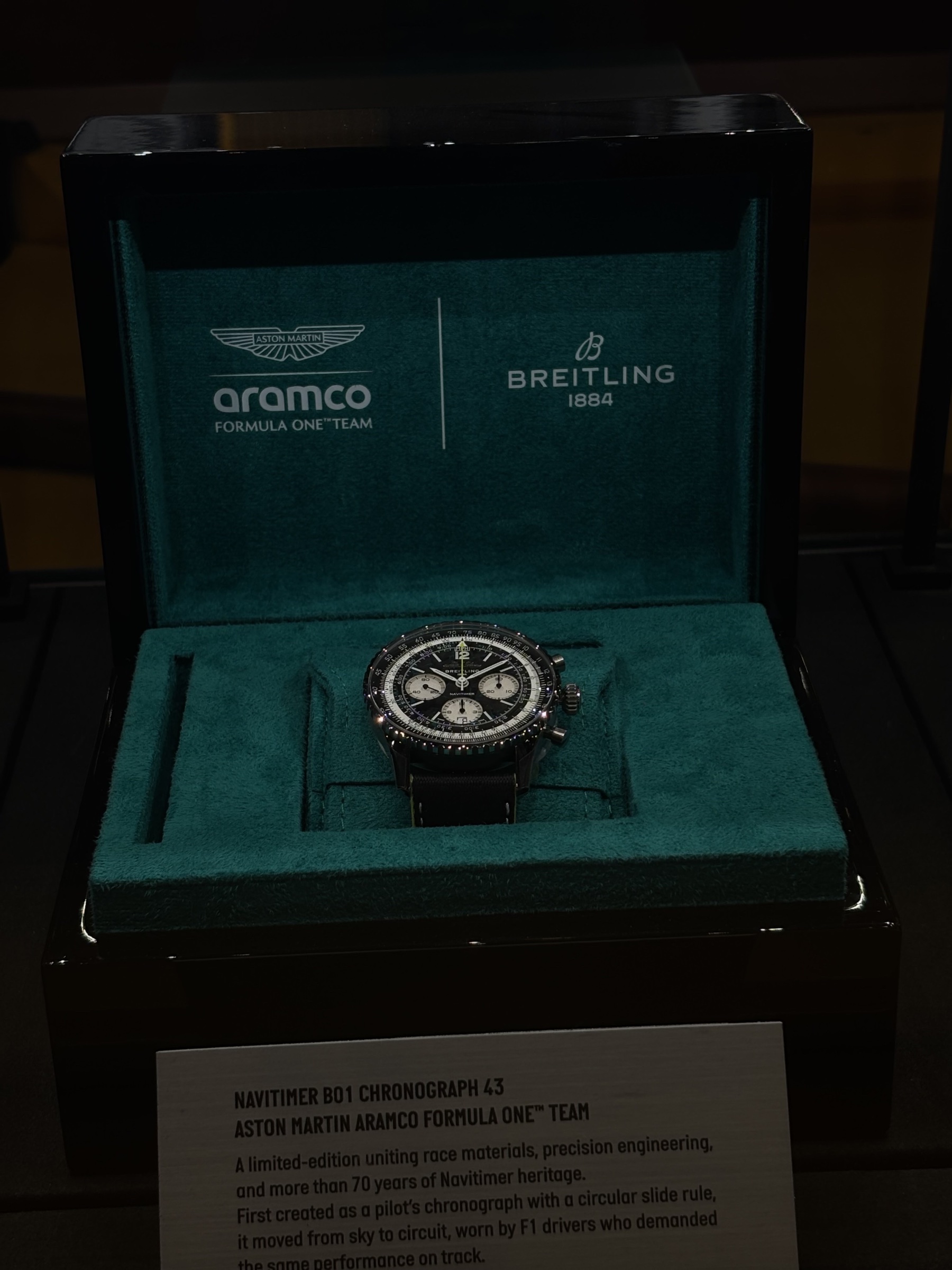 One of Breitling’s watches on display at the brand’s boutique in Riyadh