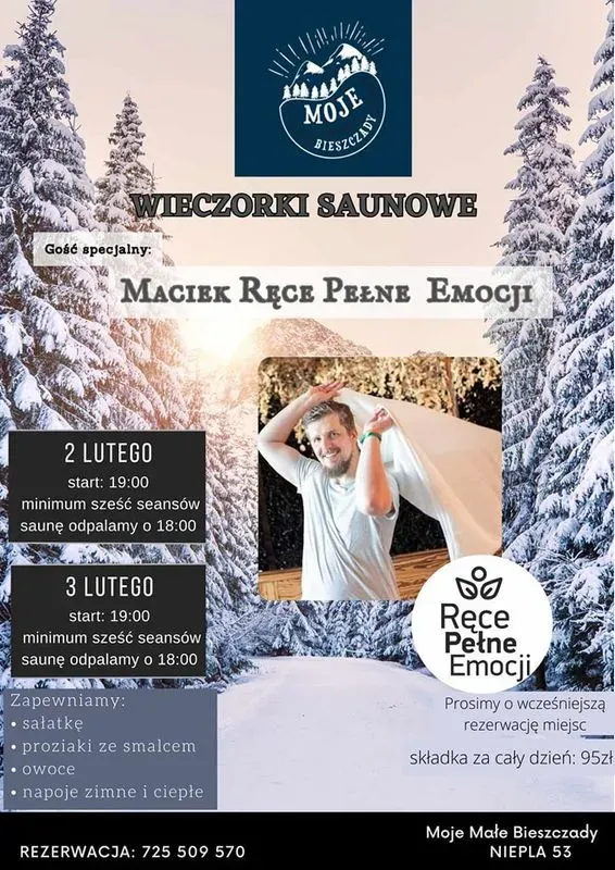 Zdjęcie wydarzenia Wieczorek saunowy - Maciek Ręce Pełne Emocji - dzień 1