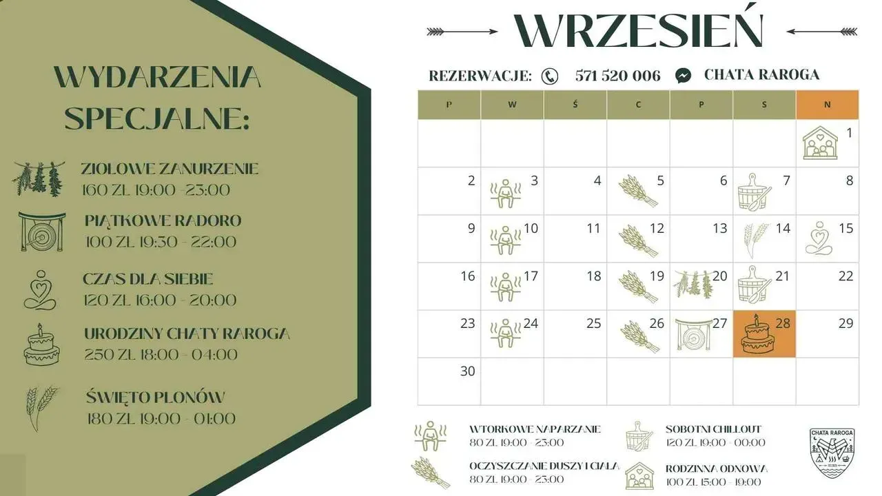 Zdjęcie wydarzenia Wrześniowy Kalendarz Chaty Raroga