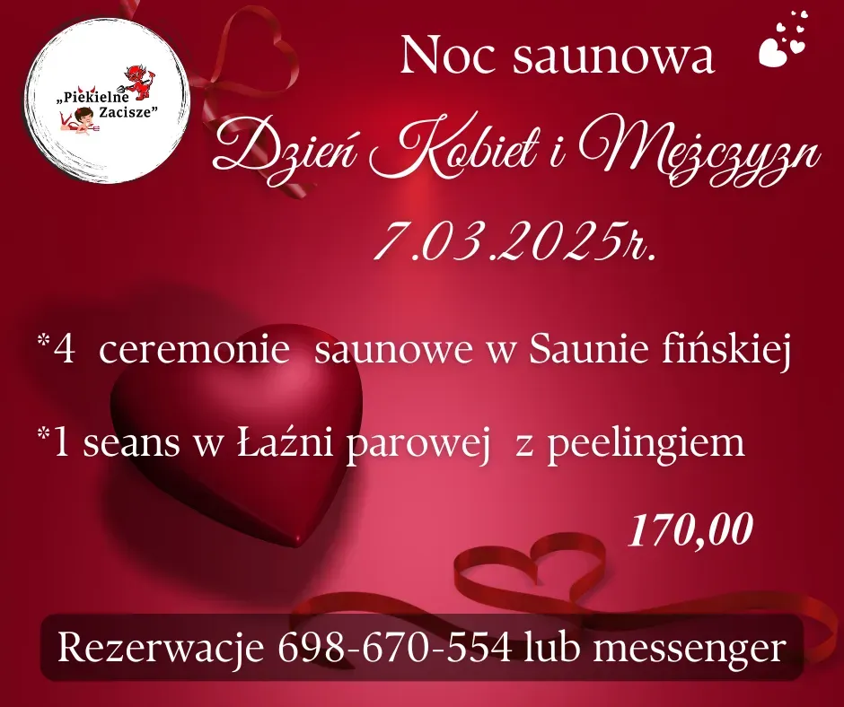 Zdjęcie wydarzenia Noc saunowa Dzień Kobiet i Mężczyzn