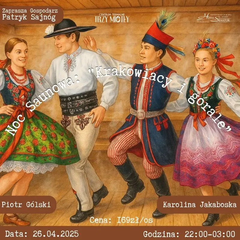 Zdjęcie wydarzenia Noc saunowa “Krakowiacy i górale” | 26.04.2025