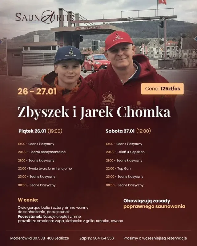 Zdjęcie wydarzenia Weekend saunowy - Zbyszek i Jarek Chomka - dzień 1