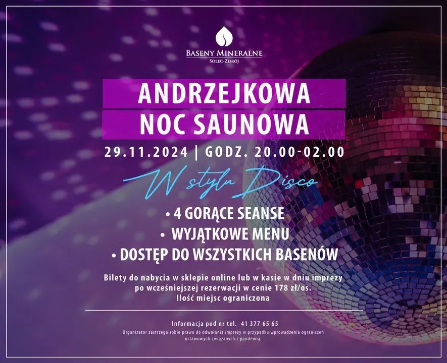 Zdjęcie wydarzenia Noc Saunowa w stylu Disco