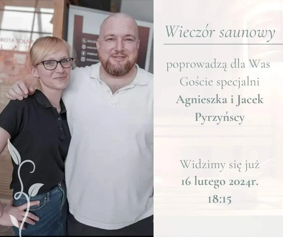 Zdjęcie wydarzenia Wieczór saunowy z Agnieszką i Jackiem