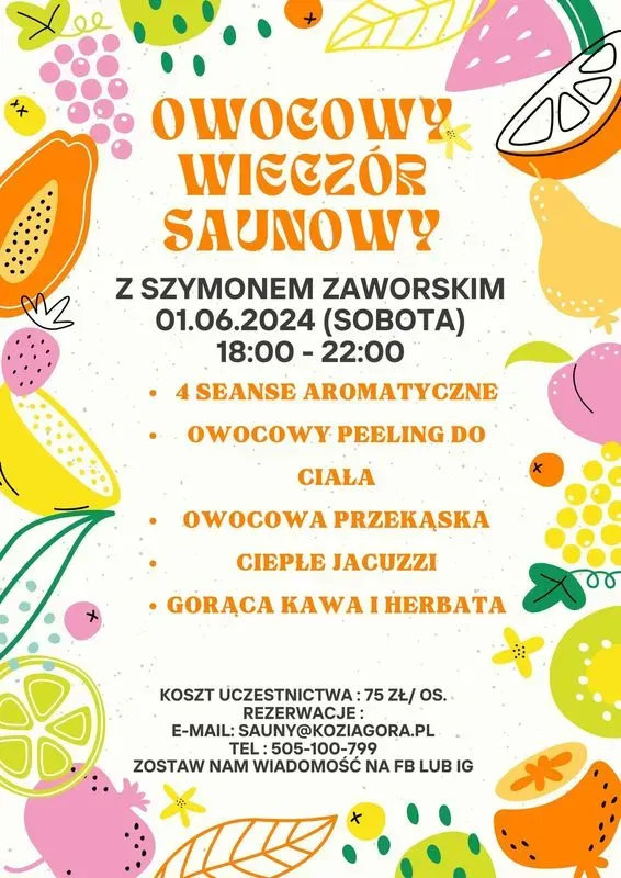 Zdjęcie wydarzenia Owocowy Wieczór Saunowy