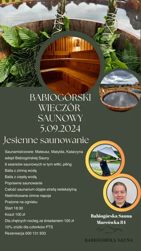 Zdjęcie wydarzenia Wieczór saunowy w Babiogórskiej Saunie