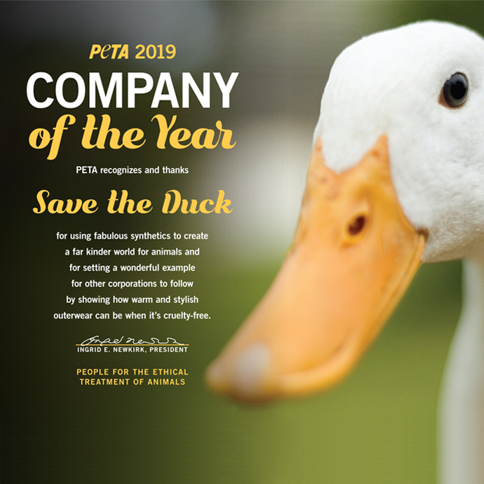 manipuleren Meenemen impliceren Save The Duck receives the PETA Award as company of the year 2019 - Save  The Duck