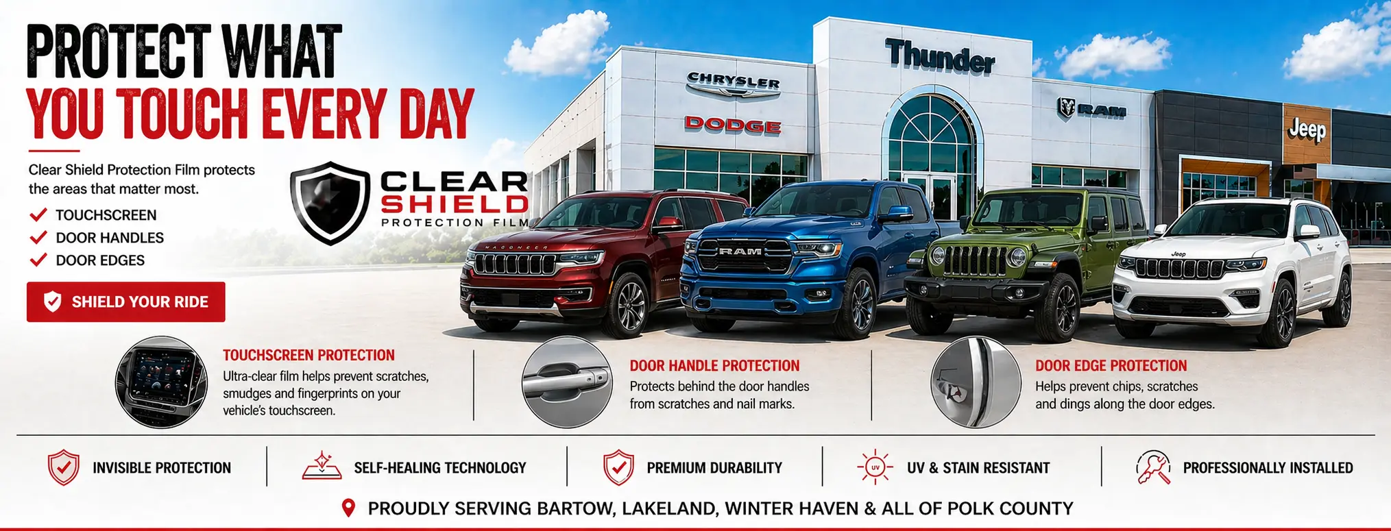 Clear Shield Protection Film — Invisible Armor. Showroom Forever. — Thunder Chrysler Dodge Jeep Ram