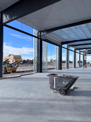 Interior view of the new building under construction