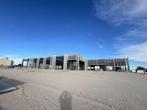 Exterior of the new Wagner building, walls up