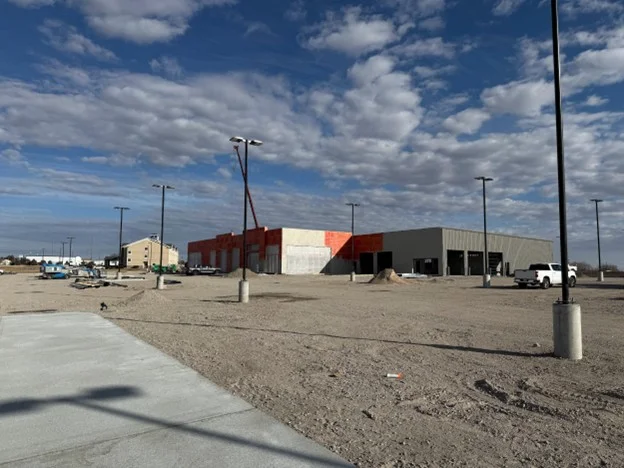 Exterior view of the building with new HVAC equipment