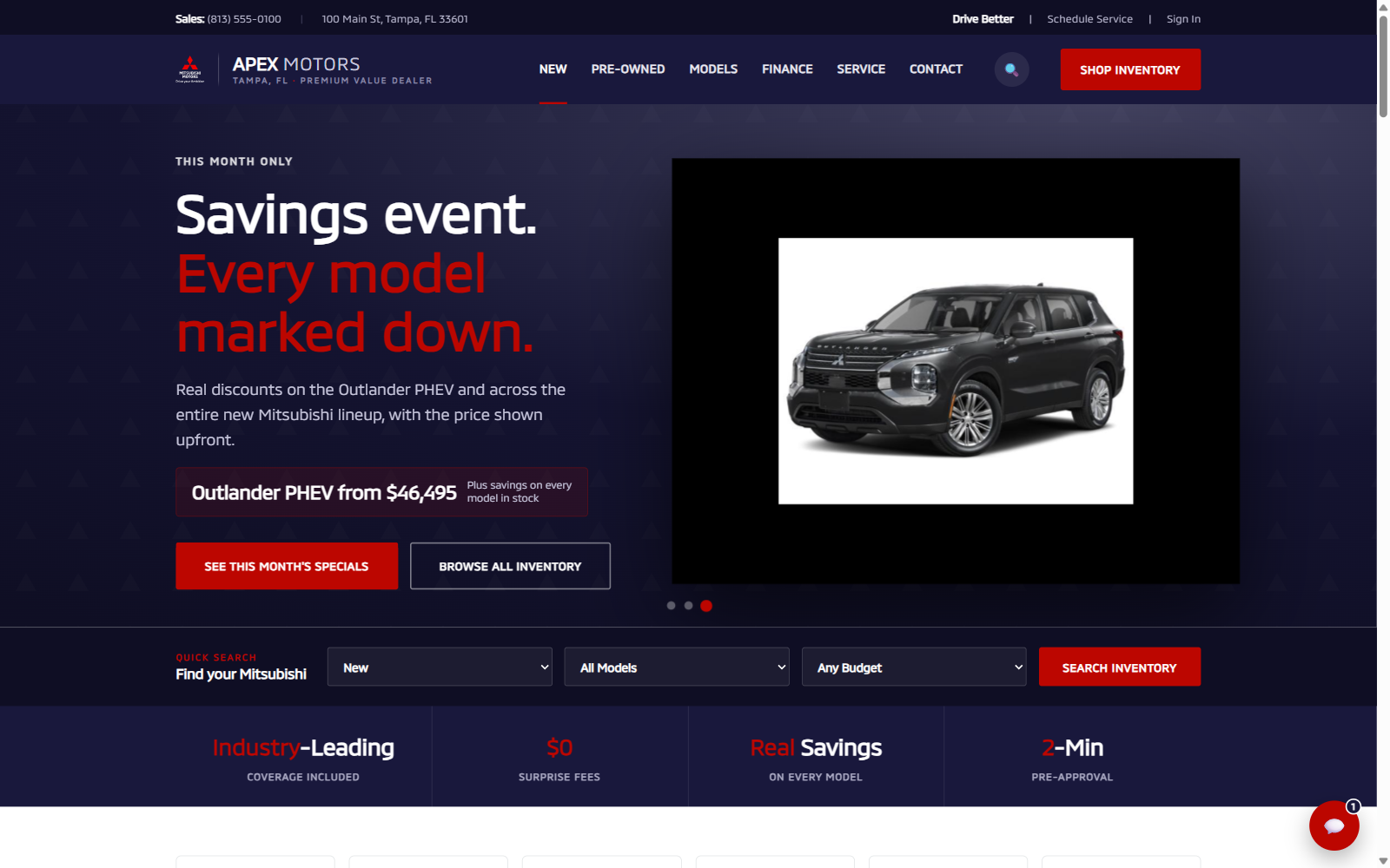 Premium Value dealer website example screenshot