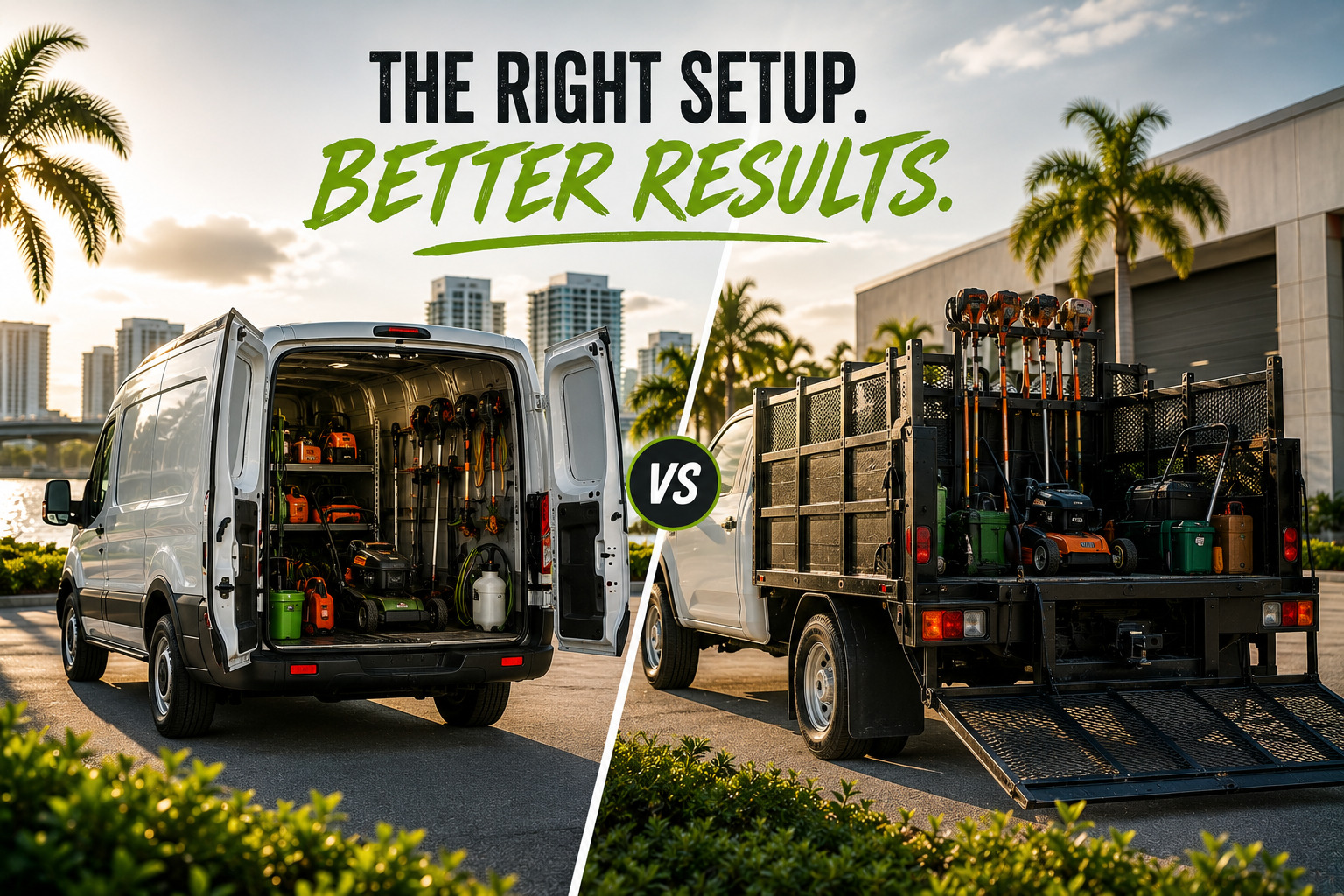 Optimizing Your Gulf Coast Landscaping Fleet: Should You Choose Enclosed Cargo Vans or Open Utility Beds?