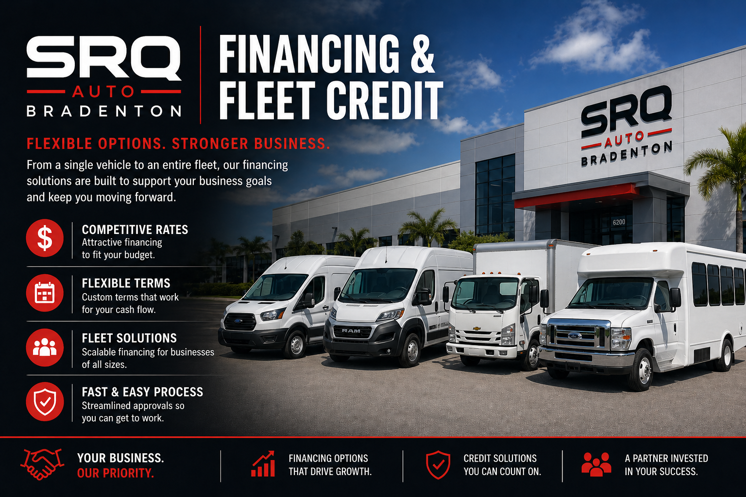 A professional setting showing hands signing a commercial vehicle purchase agreement.