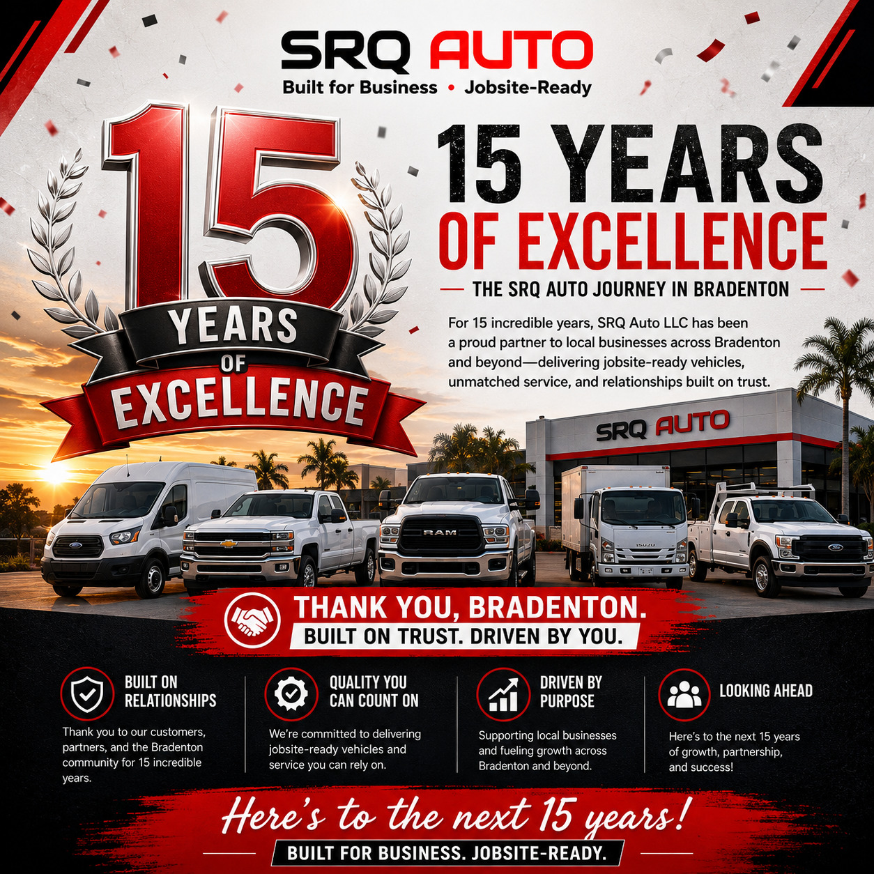Celebrating 15 Years of Excellence: The SRQ Auto Journey in Bradenton