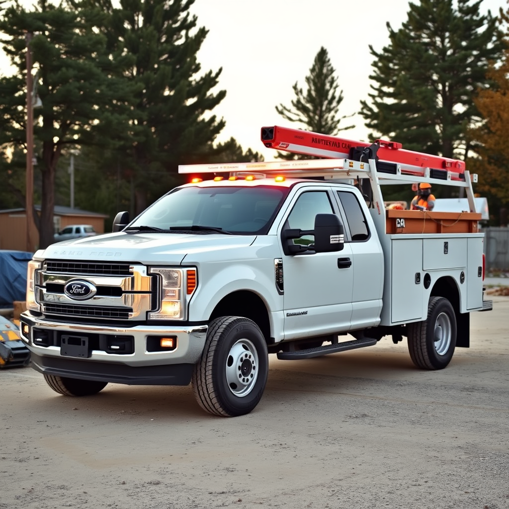 Work truck on a jobsite Ford F350