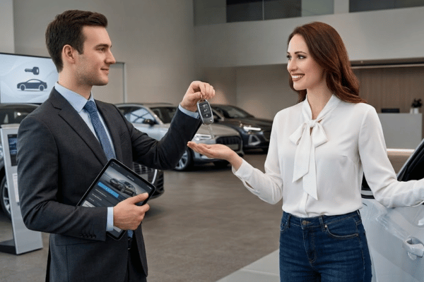 Banner Chevrolet finance team helping a customer