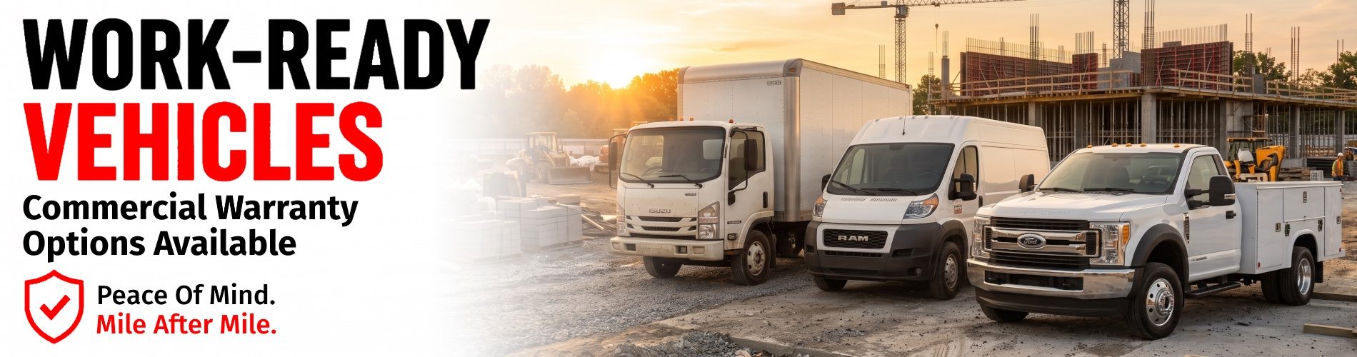 Work-Ready Vehicles - Commercial Warranty Options Available
