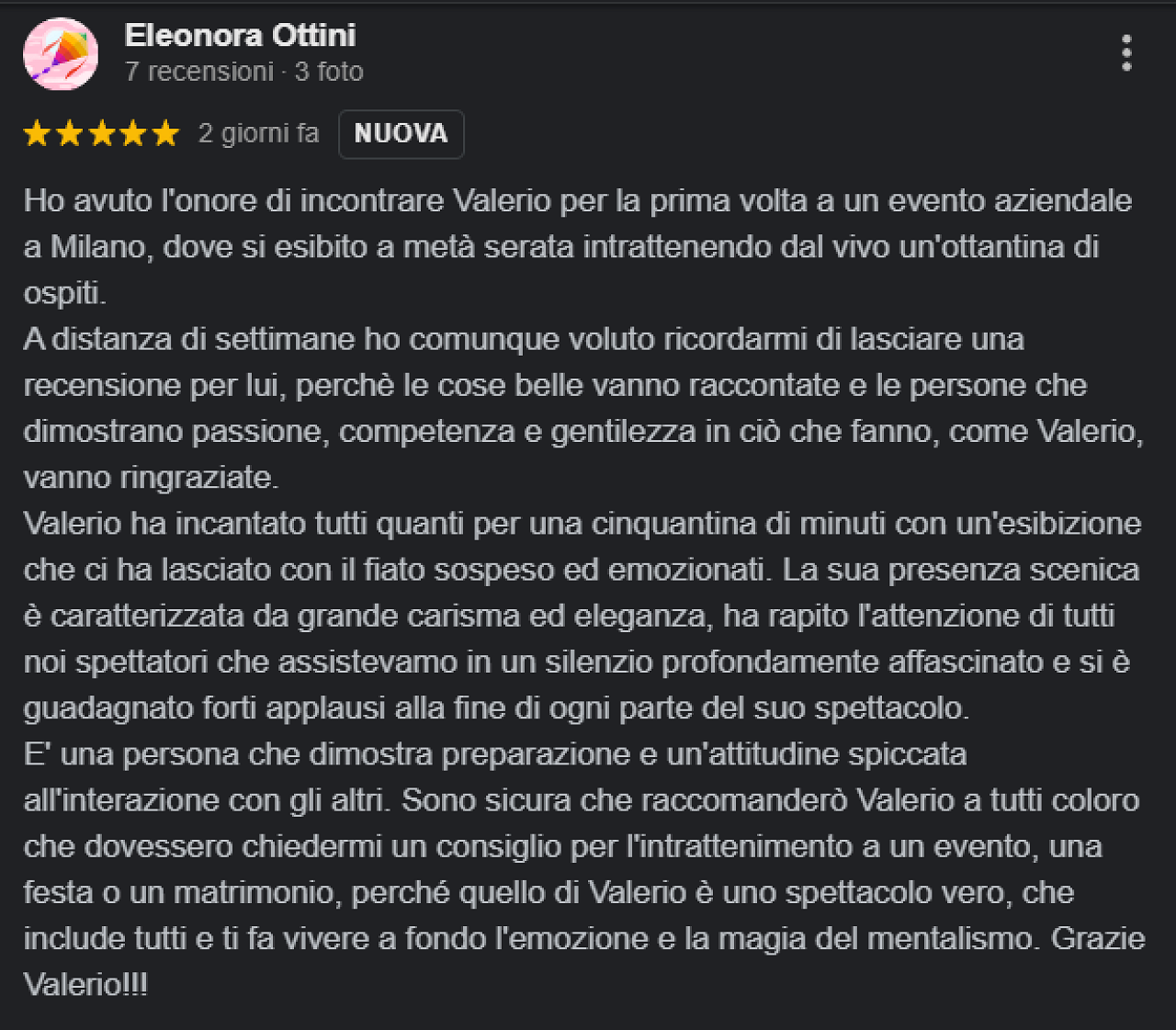 Mentalista per Eventi Aziendali e Privati - Valerio Cavaliero