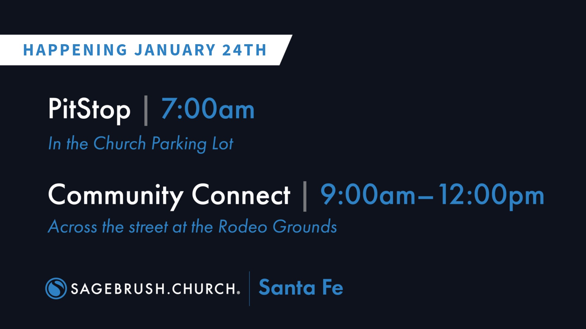 Pit Stop & Community Connect (Jan 24)