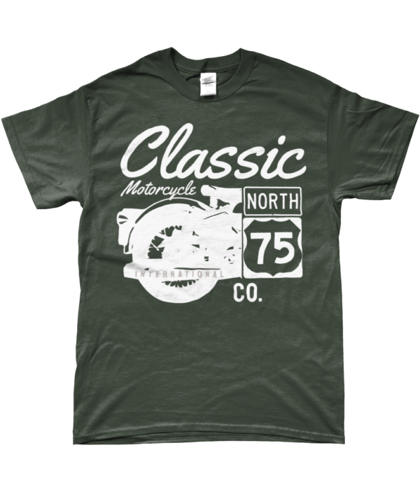 Classic Motorcycle 75 White – Gildan Softstyle® Ringspun T-shirt