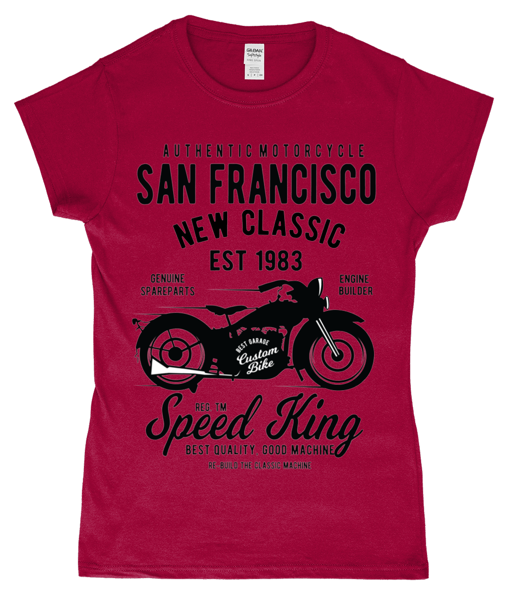 San Francisco Motorcycle – Gildan Softstyle® Ladies Fitted Ringspun T-shirt