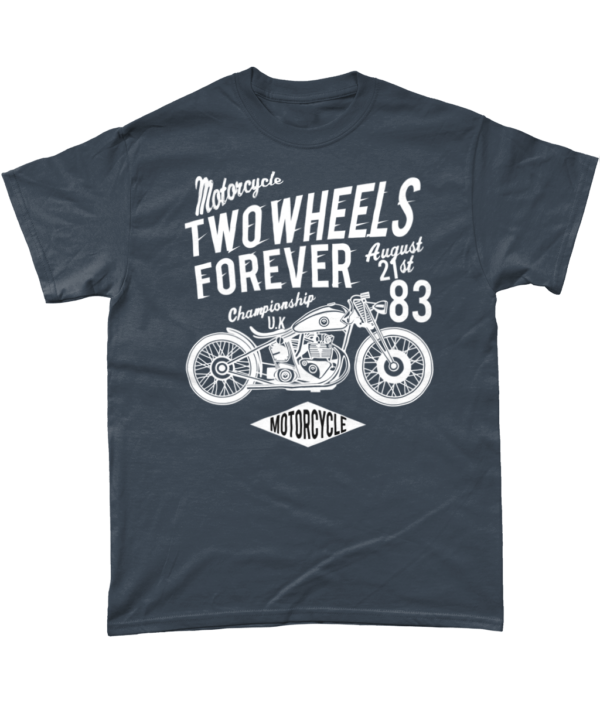 Two Wheels Forever White – Gildan Heavy Cotton T-shirt