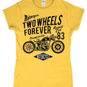 Two Wheels Forever Black – Gildan Softstyle® Ladies Fitted Ringspun T-shirt