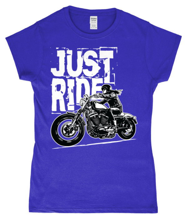Biker Girl White – Softstyle® Ladies Fitted Ringspun T-shirt