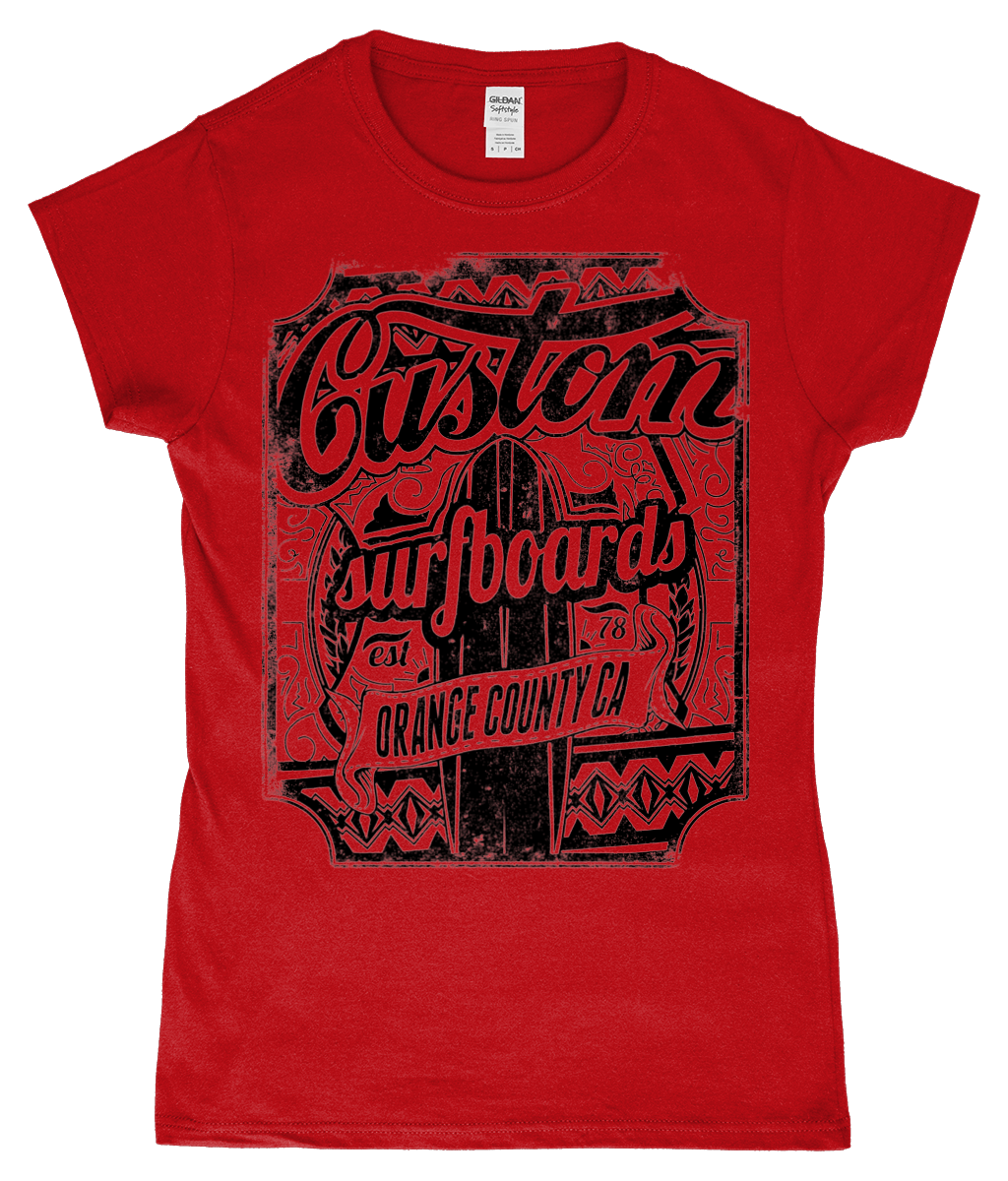 Custom Surfboards – Softstyle® Ladies Fitted Ringspun T-shirt