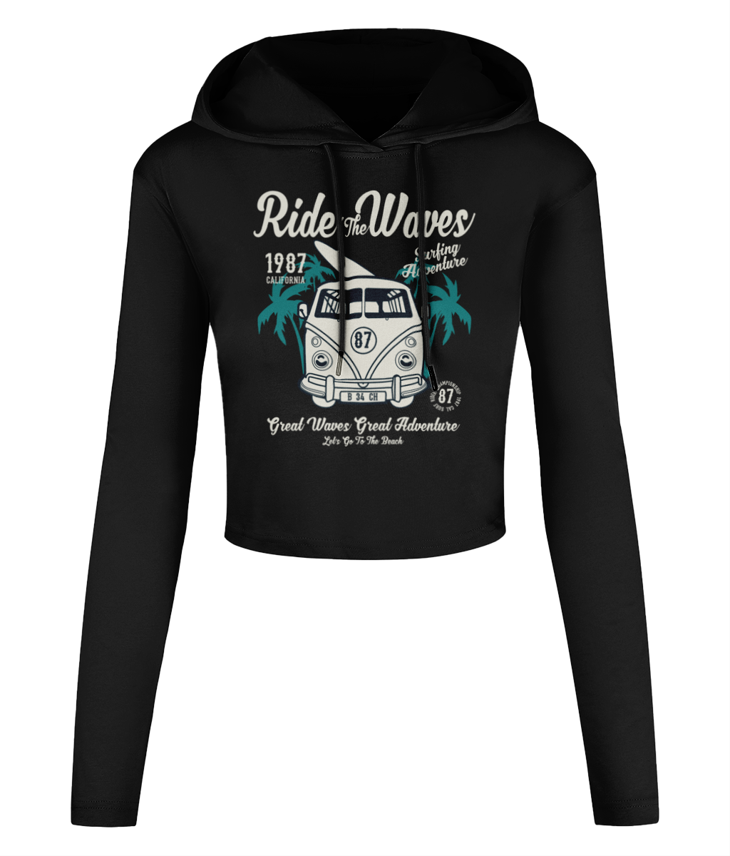 Ride The Waves – Women’s Cropped Hooded T-shirt
