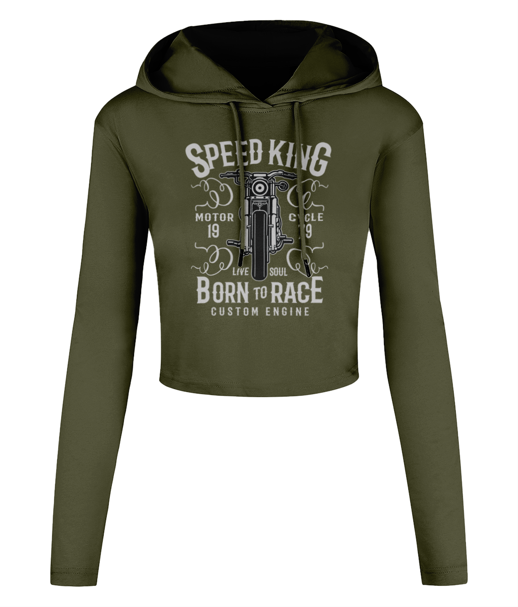 Speed King – Women’s Cropped Hooded T-shirt