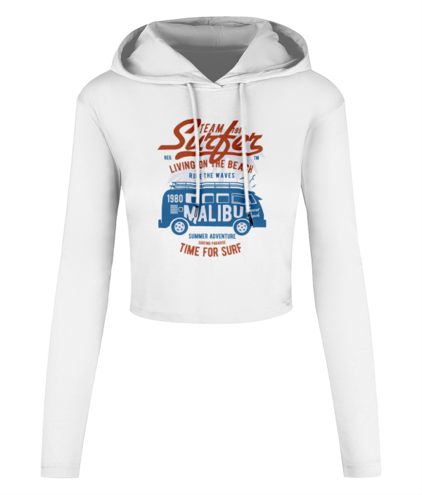 Team Surfer 1980 – Women’s Cropped Hooded T-shirt