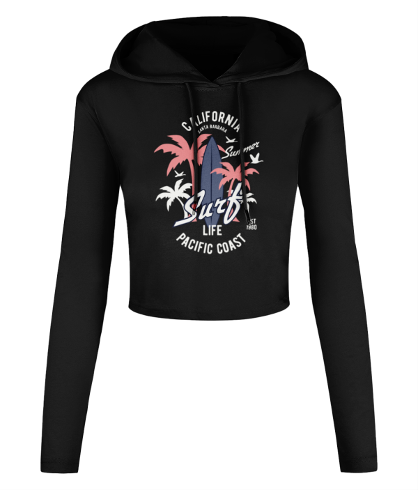 California Surf – Women’s Cropped Hooded T-shirt