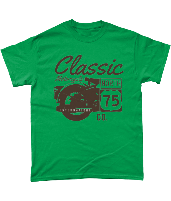 Classic Motorcycle 75 Black – Heavy Cotton T-shirt