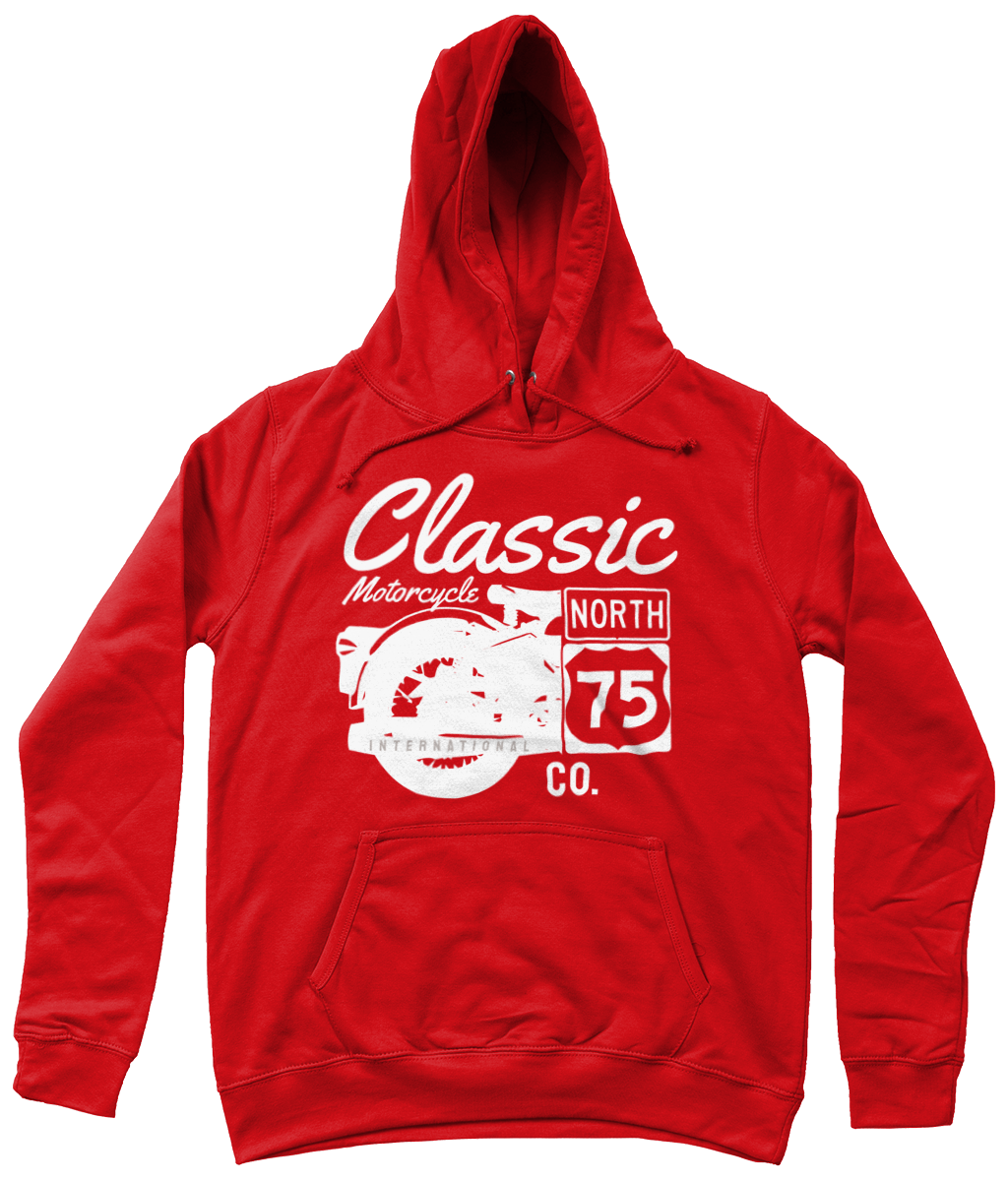Classic Motorcycle 75 White – Awdis Girlie College Hoodie