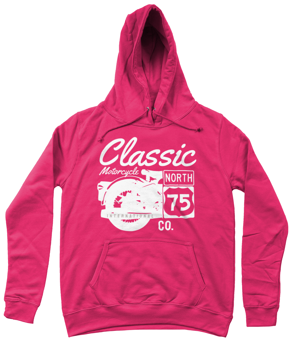 Classic Motorcycle 75 White – Awdis Girlie College Hoodie