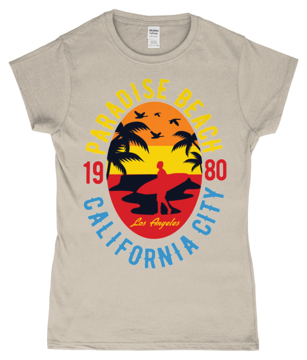 Sunshine Paradise – Softstyle Ladies Fitted Ringspun T-shirt