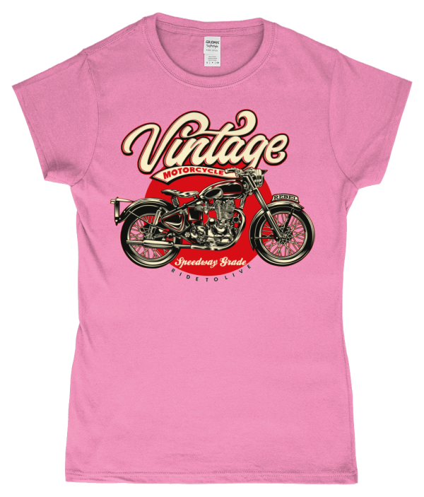 Vintage Motorcycle – Softstyle® Ladies Fitted Ringspun T-shirt
